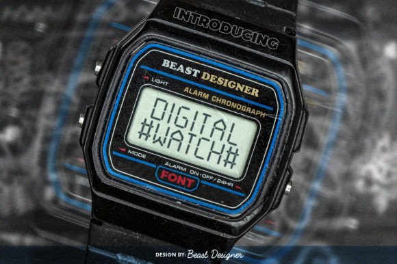 Digital Watch Typeface: A Modern Display Font for Clean Branding