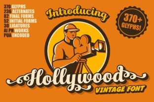 Hollywood Font: A Vintage Retro Typeface for Editorial Design